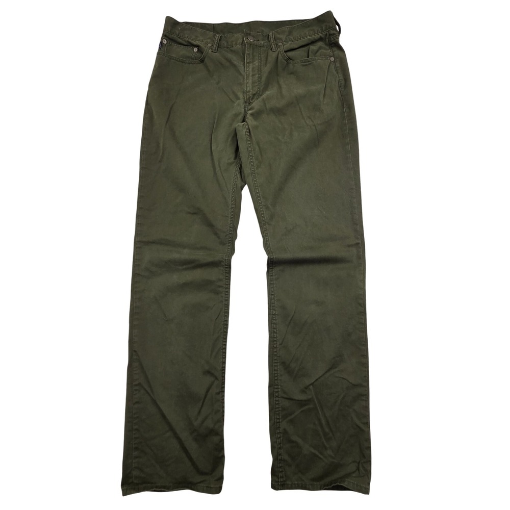 Polo Ralph Lauren 5 Pocket Chino Pants Olive Green Mens 33x32 Stretch Cotton